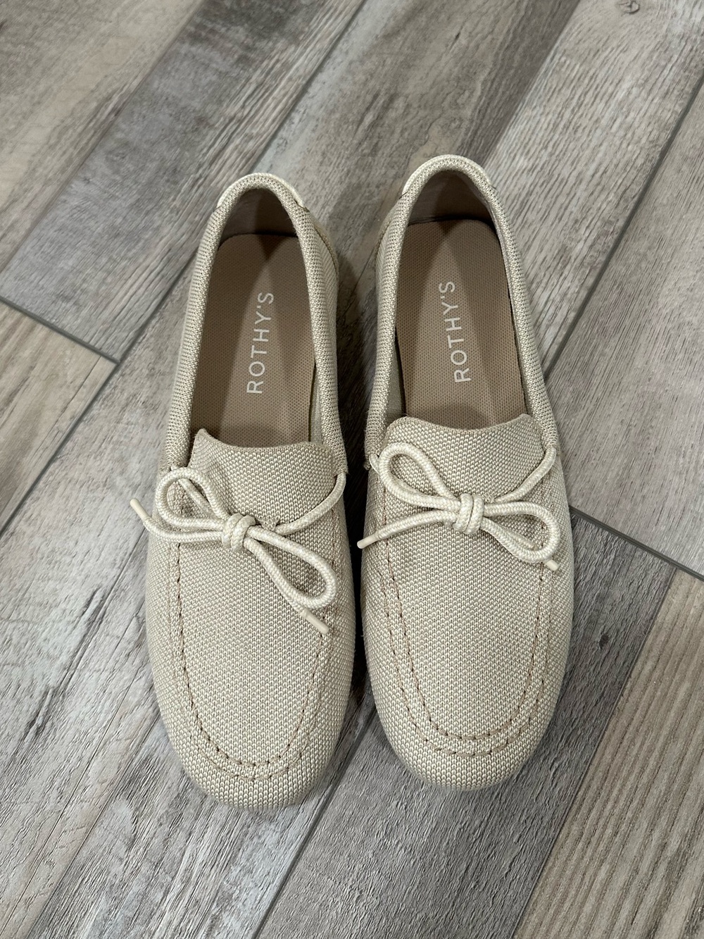 Rothy's Women’s Cream Canvas Loafers - machine washable